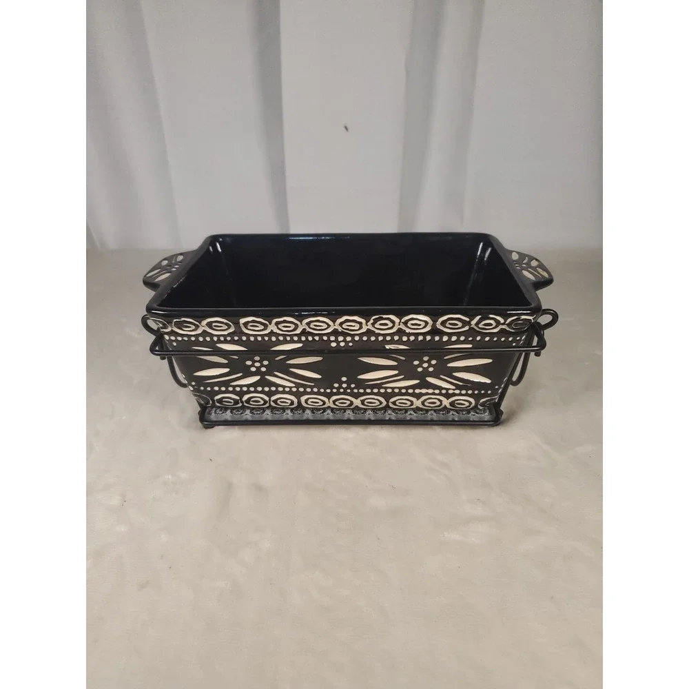 Temptation by Tara Old World Ovenware Black Loaf Pan and Rack 2 Count